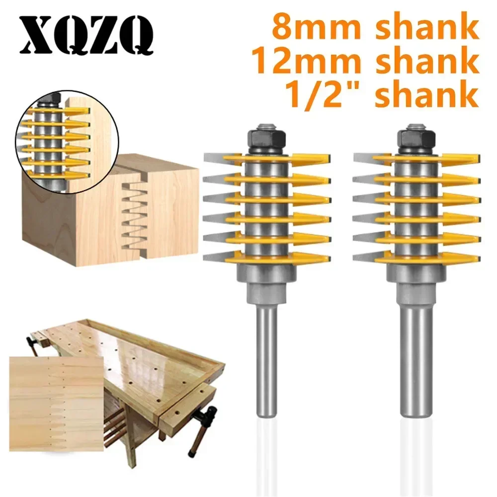 

2 Teeth 47MM(1-7/8") Adjustable Finger Joint Router Bit Woodworking Milling Cutter for Wood Bit Face Mill End Mill Tools
