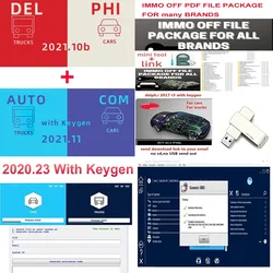 2024 Newest For Delphi 2017 r3 Keygen+IMMO OFF SOFTWARES+DASH MILLEAGE CORRECTION+Autocoms 2021.11+Delphis 2021.10b with keygen