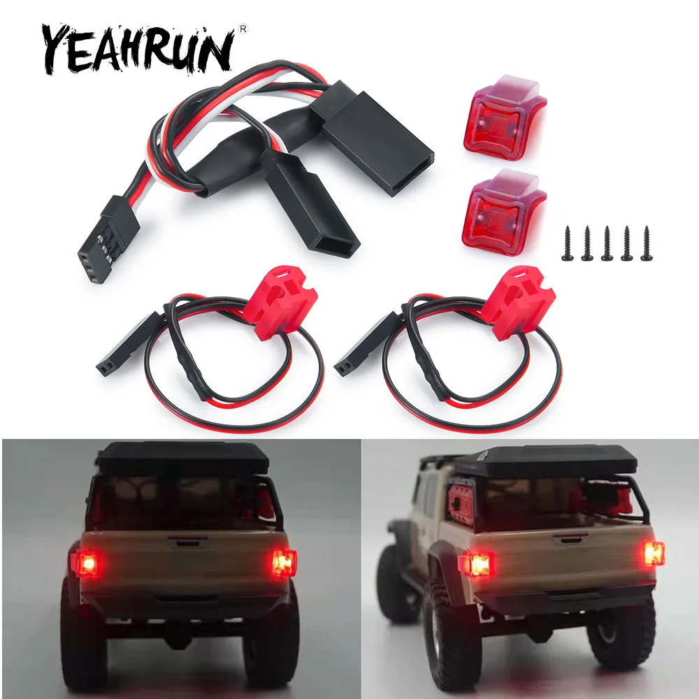 YEAHRUN 1 zestaw tylne światło dla Axial SCX24 AXI00005 Jeep Gladiator 1/24 gąsienica RC części zamienne do samochodów akcesoria