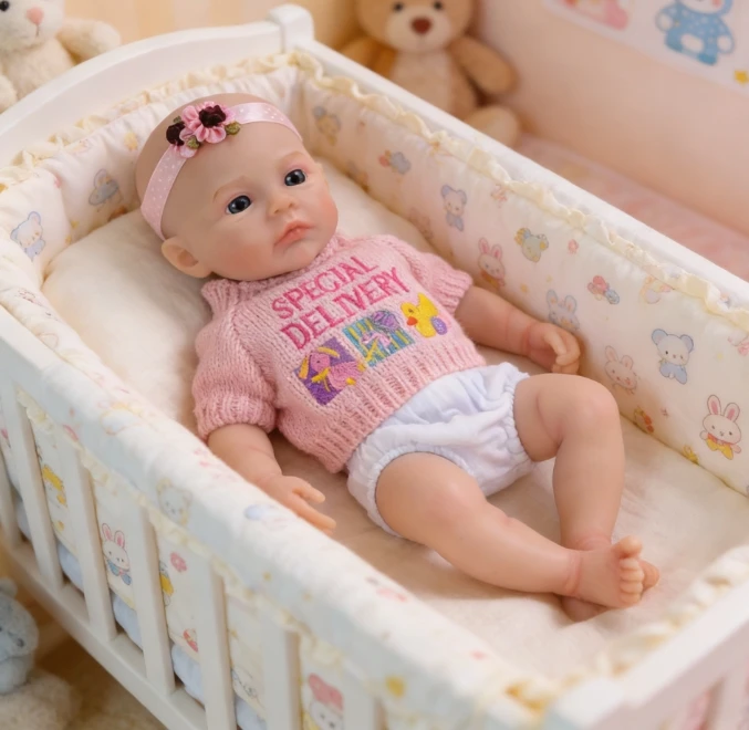 NPK 12''High Quantity Solid Super Soft Elastic Silicone Reborn Meadow with Girl Body Hand Painting Collectible Lifelike Art Doll