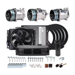Universal Automotive 12V 24V A/C Air Conditioning Kit for Truck Minibus Van Tractor Digger RV Excavator AC Air Conditioner
