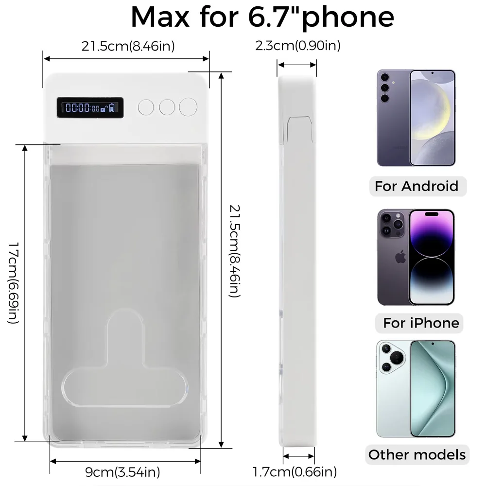 Mobile Phone Jail Timer Lock Box Self-Control Lock Timing Lock Case Universal Mobile Phone Container Box For Kids Student