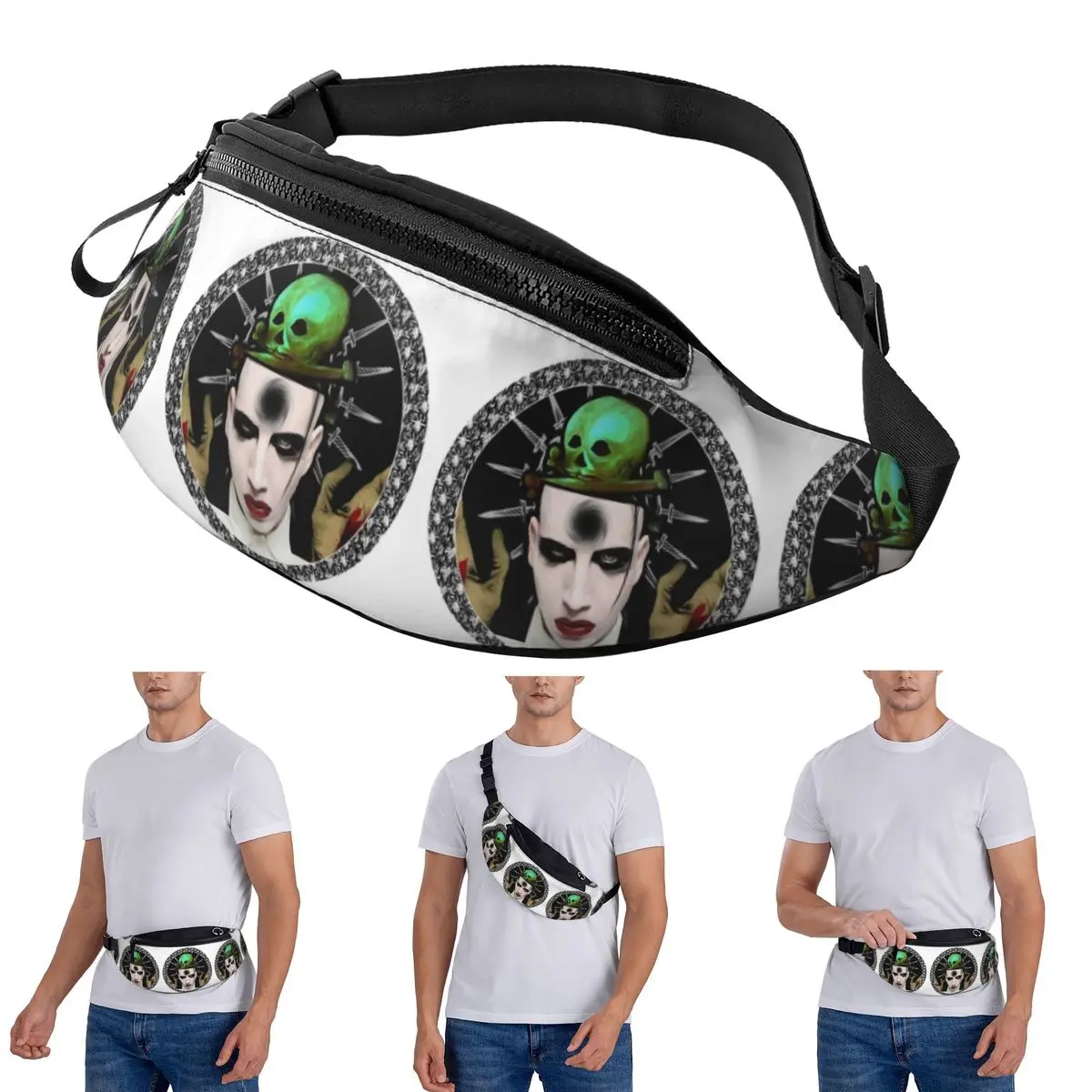 

Crossbody Waist Bag Marilyn Manson Men Women Fanny Pack Travel Running Money Phone Pouch
