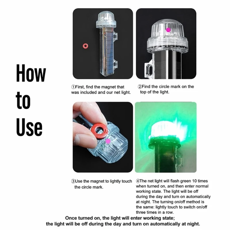 D8KE Tie On Marine Light for Net Lines and Buoys at Night Use