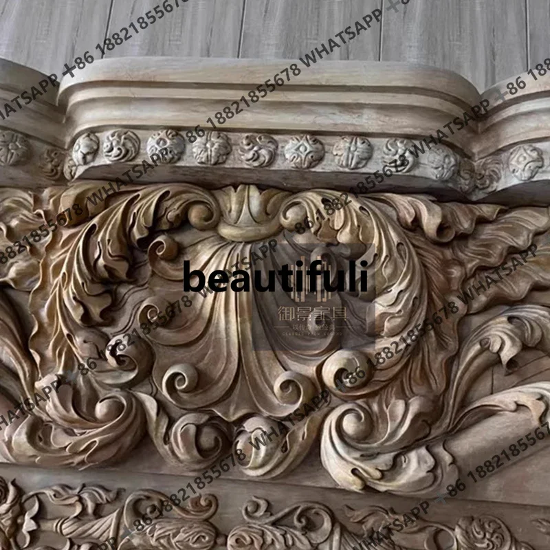 Q178 خزانة ديكور للمدفأة الفرنسية المنحوتة، جدار خلفية غرفة المعيشة، الرف المنزلي، خزانة المدخل #4