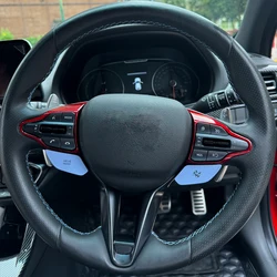 For Hyundai i30 N Kona N i20N Elantra CN7 N Veloster-N Steering Wheel Button Cover Real Carbon Fiber Interior Trim Accessories