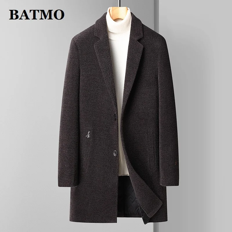 

BATMO 2022 new arrival winter thicked warm chenille trench coat men,male jackets ,BGW-98110