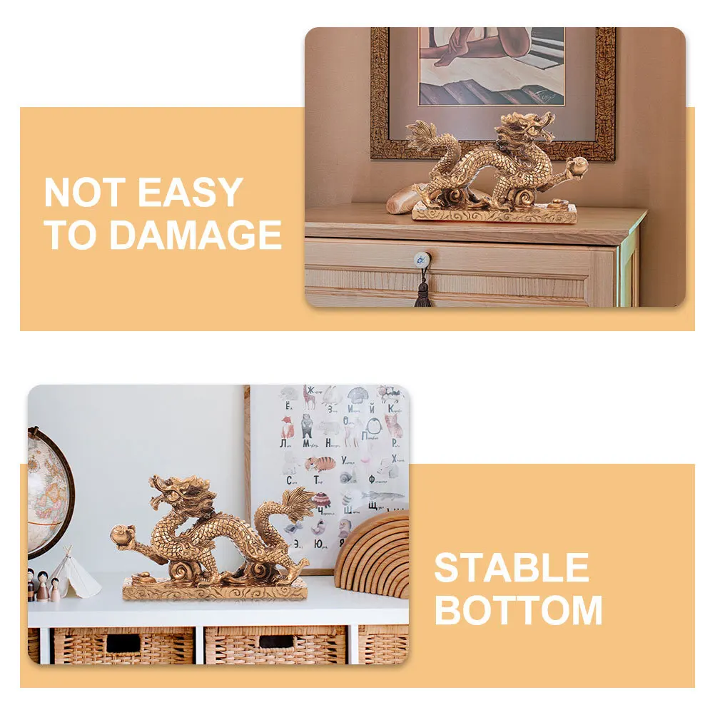 

Resin Dragon Statue Chinese Zodiac Sculpture for Home Office Decor Desktop Animal Ornament Indoor Decoration Cabinet Display