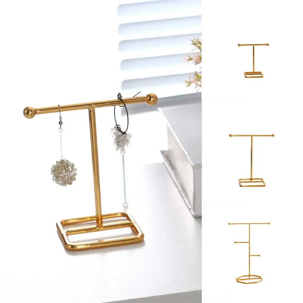Fashion Accessories Jewelry Display Stand Trendy Alloy T-Shape Jewelry Organizer Earring Hanger Girls