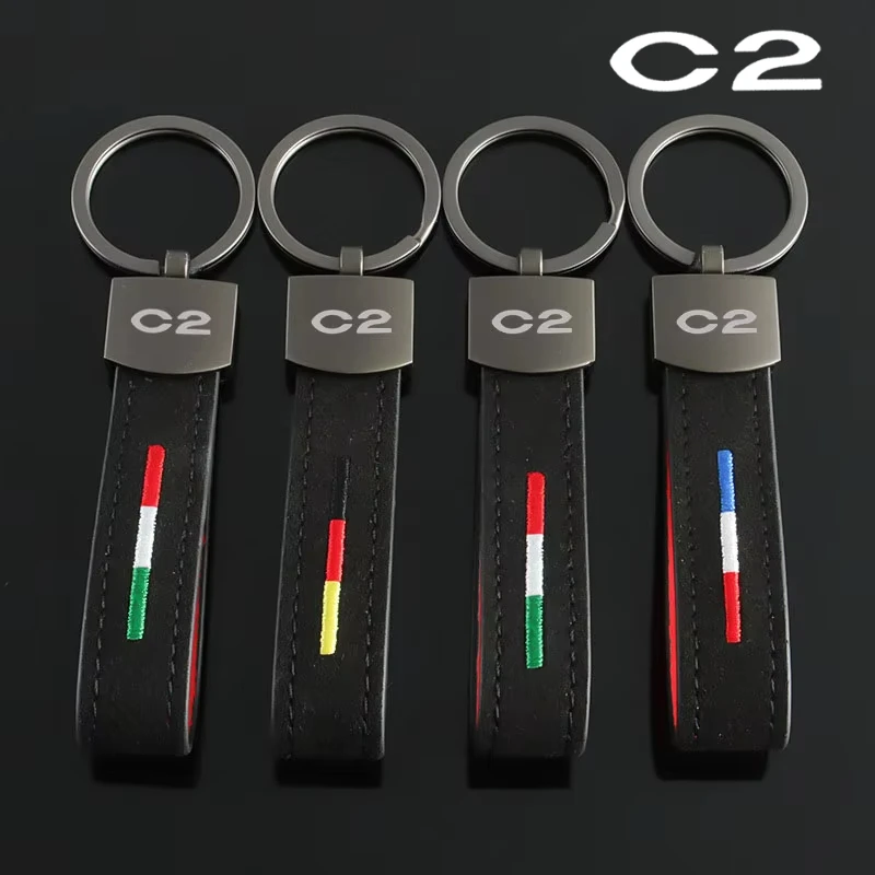 Car Key Chains Suede Key Rings Holder for Citroen C2 Logo XSARA C4 C5 C-elysee C-zero DS4 DS3 Auto Keyring Pendant Accessories