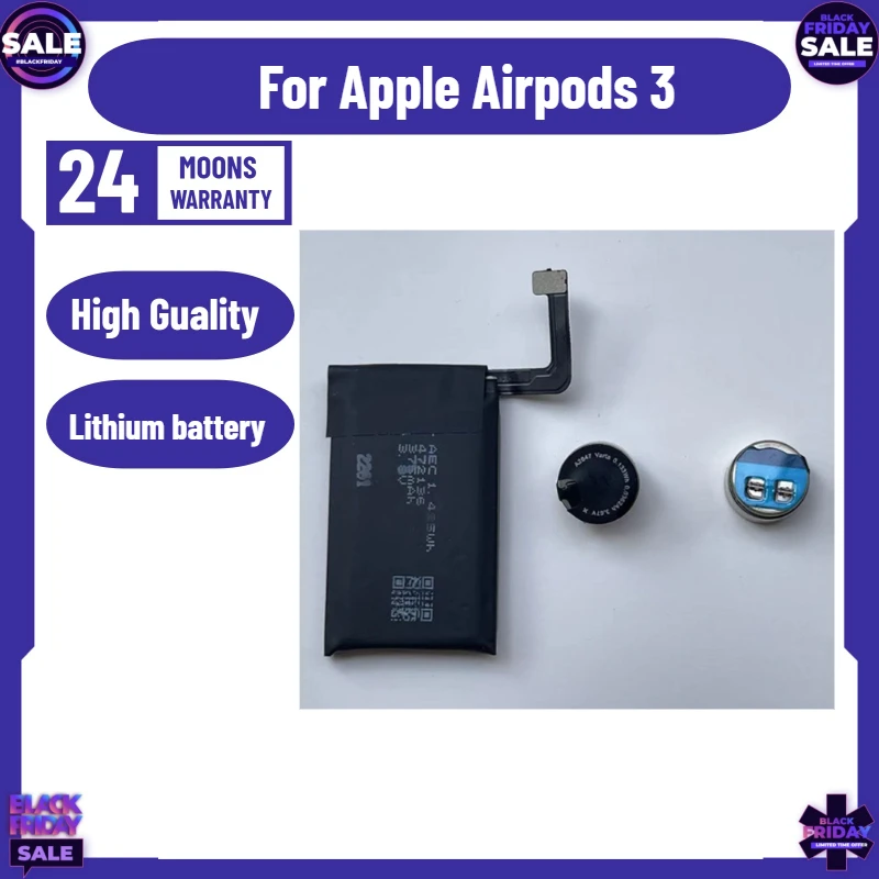 SWZY Replacement Battery for Apple Airpods 3 A2564 A2565  Rechargeable Batteries Batteria