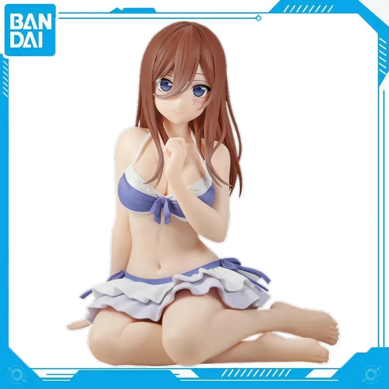 Bandai Genuine Anime Five-Second Flower Marriage Nakano Miku Celestial Vivi Swimsuit Figure Model PVC 12cm Toy Gift Collection