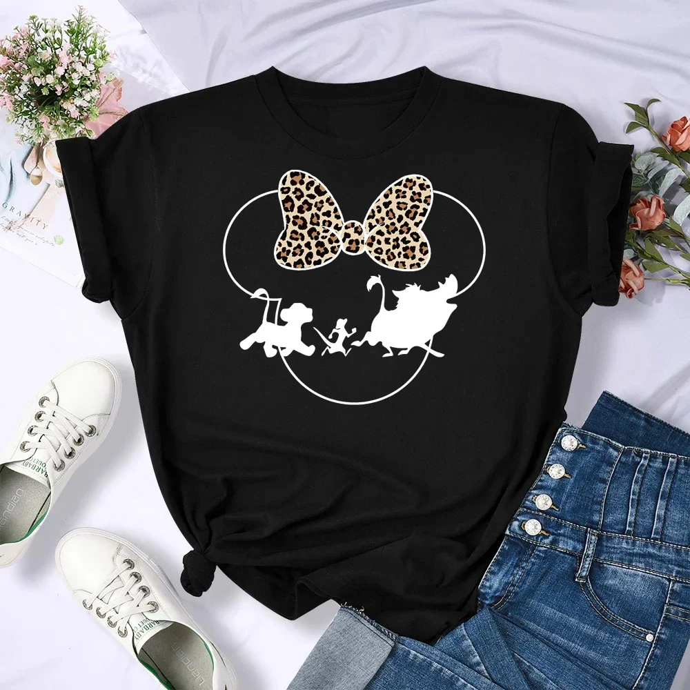 Camiseta feminina Hakuna Matata engraçada com estampa, desenho animado kawaii, camiseta gráfica O Rei Leão, camiseta Harajuku feminina casual
