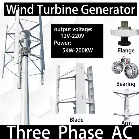 5KW 10KW 100KW Vertical Wind Turbine Generator12V-220V Free Energy Magnetic Alternators With Grid Tie Inverter For Home 200KW