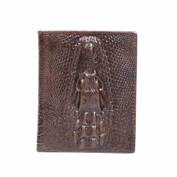 Crocodile Pattern Wallet Men Genuine Leather Small  Short Men Wallets Credit Card Holders Coin Pocket Purse Alligator