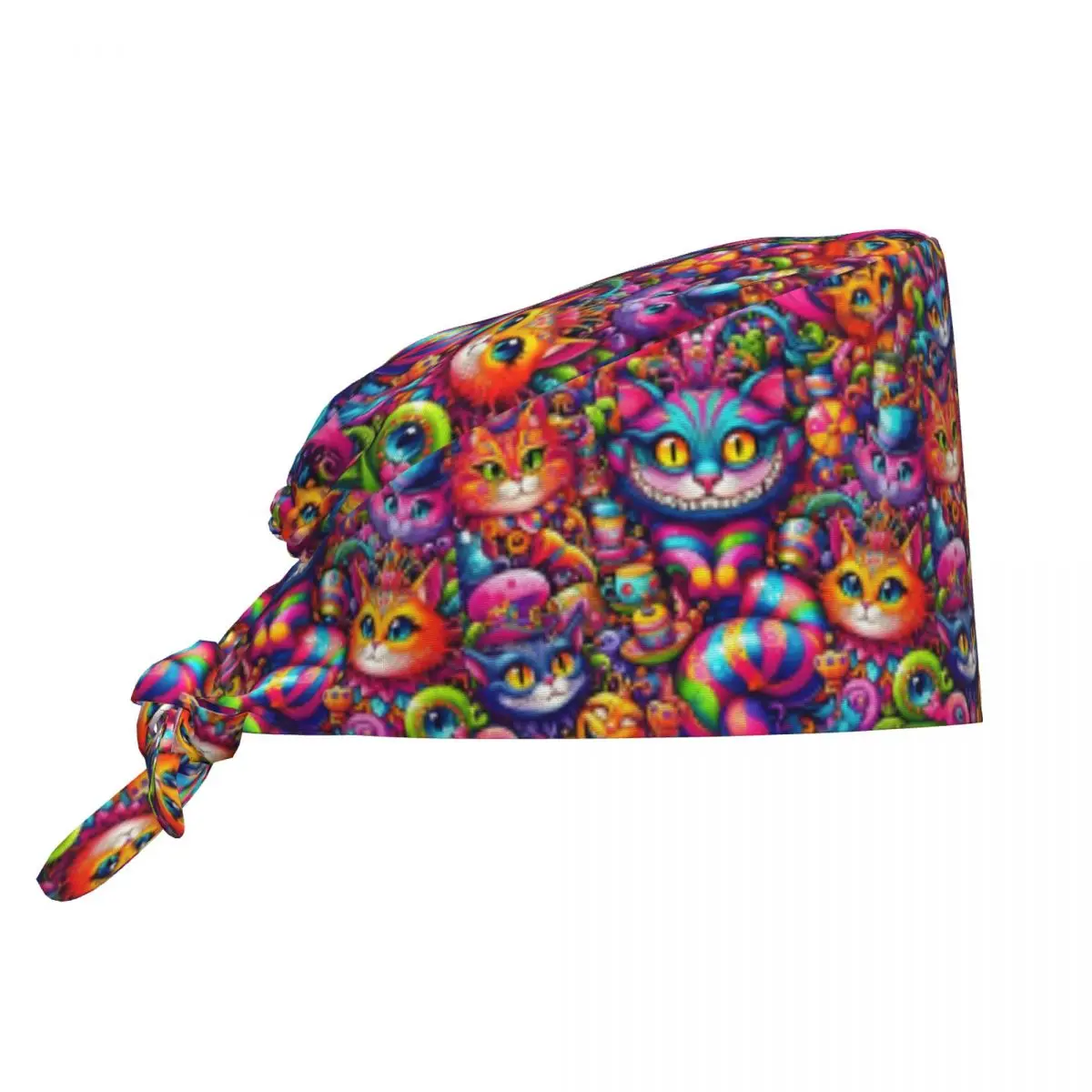 Touca Cirúrgica Personalizada de Gato Cheshire para Equipe Médica, Unissex, Engraçada, Tema Alice no País das Maravilhas, para Médicos e Enfermeiros