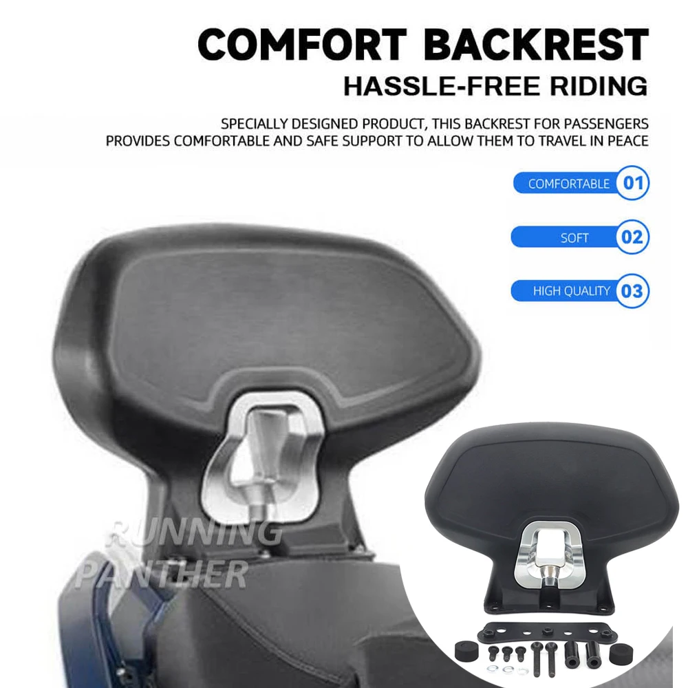 

NEW Motorcycle Black Rear Passenger Seat Backrest Cushion Back Rest Pad For KYMCO XCITING S400I S400 S 400 I 2018-2020 2019