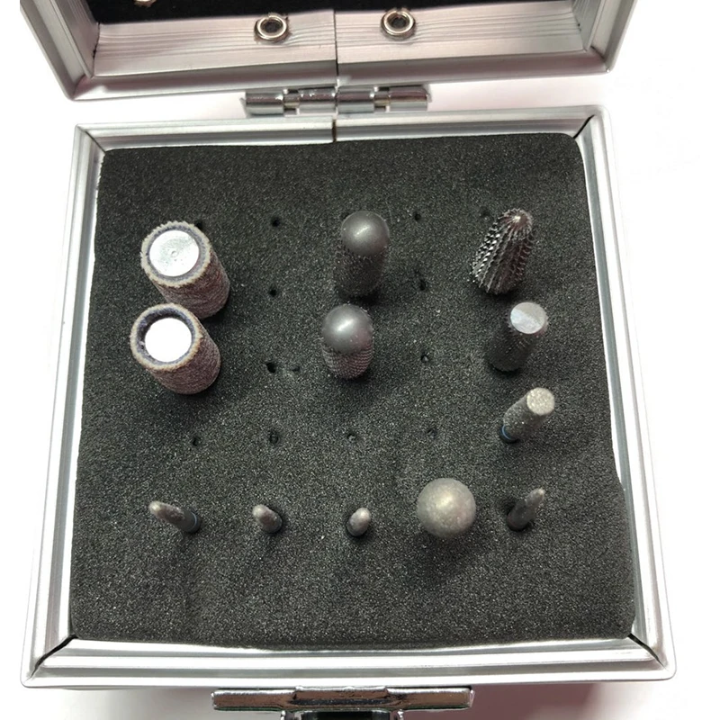 25-slots Nail Enhancement Products New Grinding Head Aluminum Container Display Tools Nails Drill Bit Box For Storage