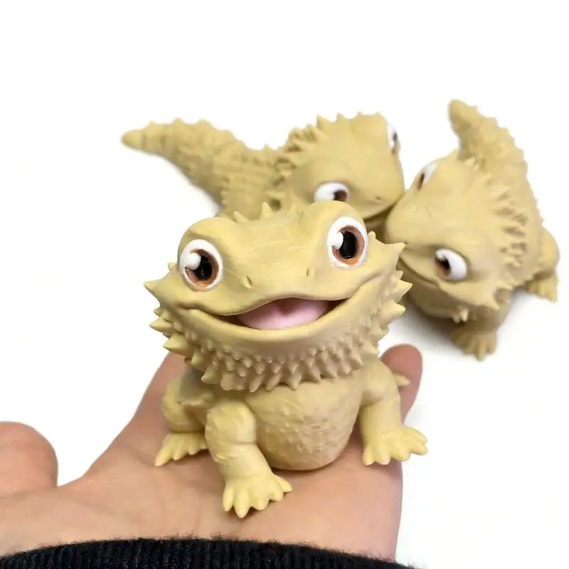 3D-gedruckte niedliche Bartagame-Figur, Eidechsenstatue, Schreibtischdekoration, Geschenk für Reptilienliebhaber, Heimdekoration, Tierkollektion, Bastelartikel – Detail 4