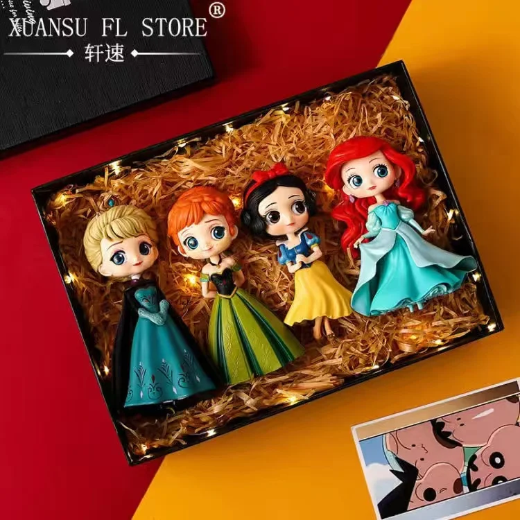 Disney Princess Aisha Anna Snowyprincess Belle Sophia Garage Kits Ornaments Model Kids Christmas Gift Toys