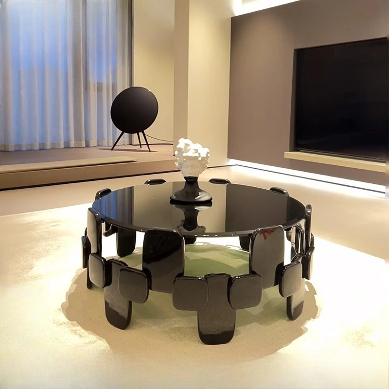 

Creative niche pebble module coffee table, light luxury Italian simplicity