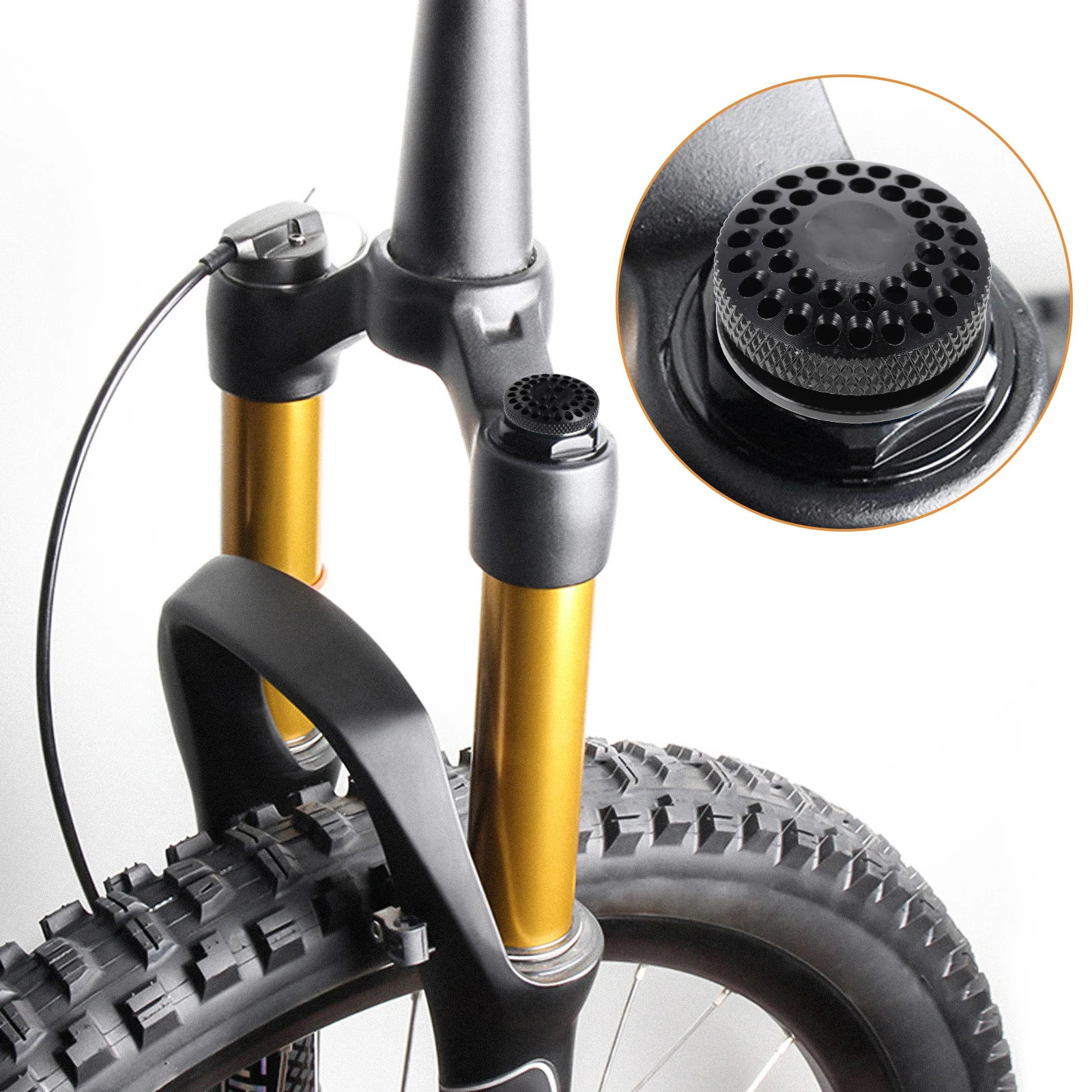 

Shock-absorbing Air Fork Lock Protection Cover Suspension Bike Bicycle Front Cap Major Aluminum Alloy