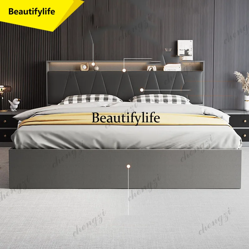 Cama de Diseño X188 para Dormitorio, Cama Móvil Tipo Princesa, Cama Doble Moderna de Lujo, Muebles para Dormitorio