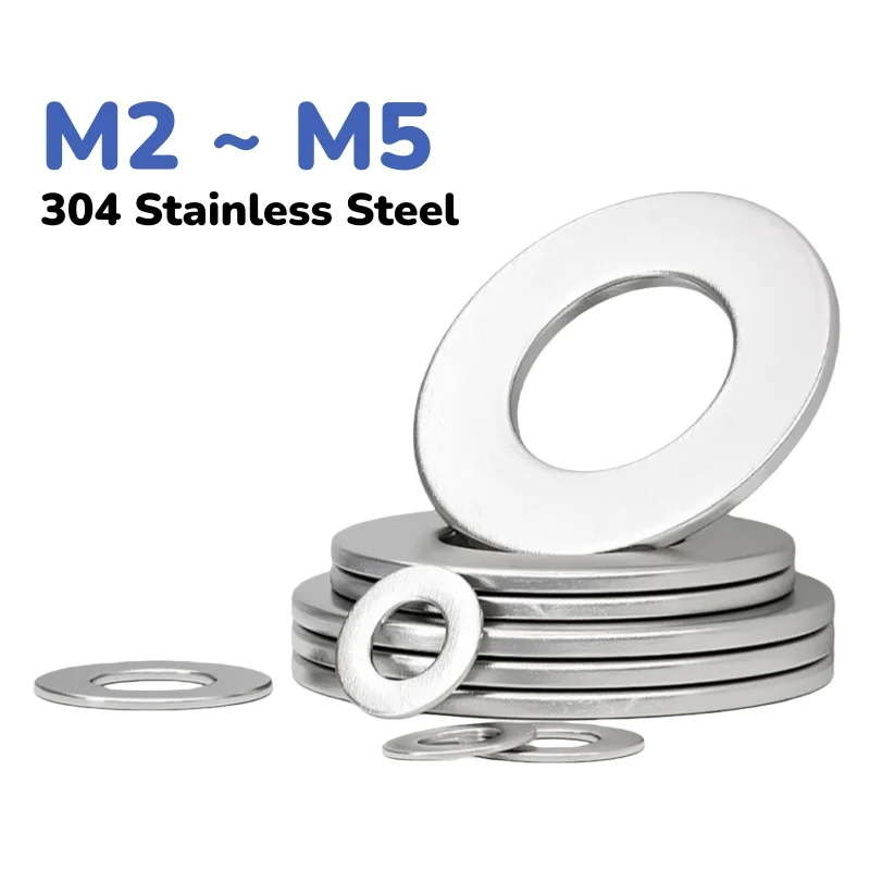 M2 M2.5 M3 M4 M5 304 Stainless Steel Large Flat Washer 304 Stainless Steel Big Metal Gasket Meson Plain Washers