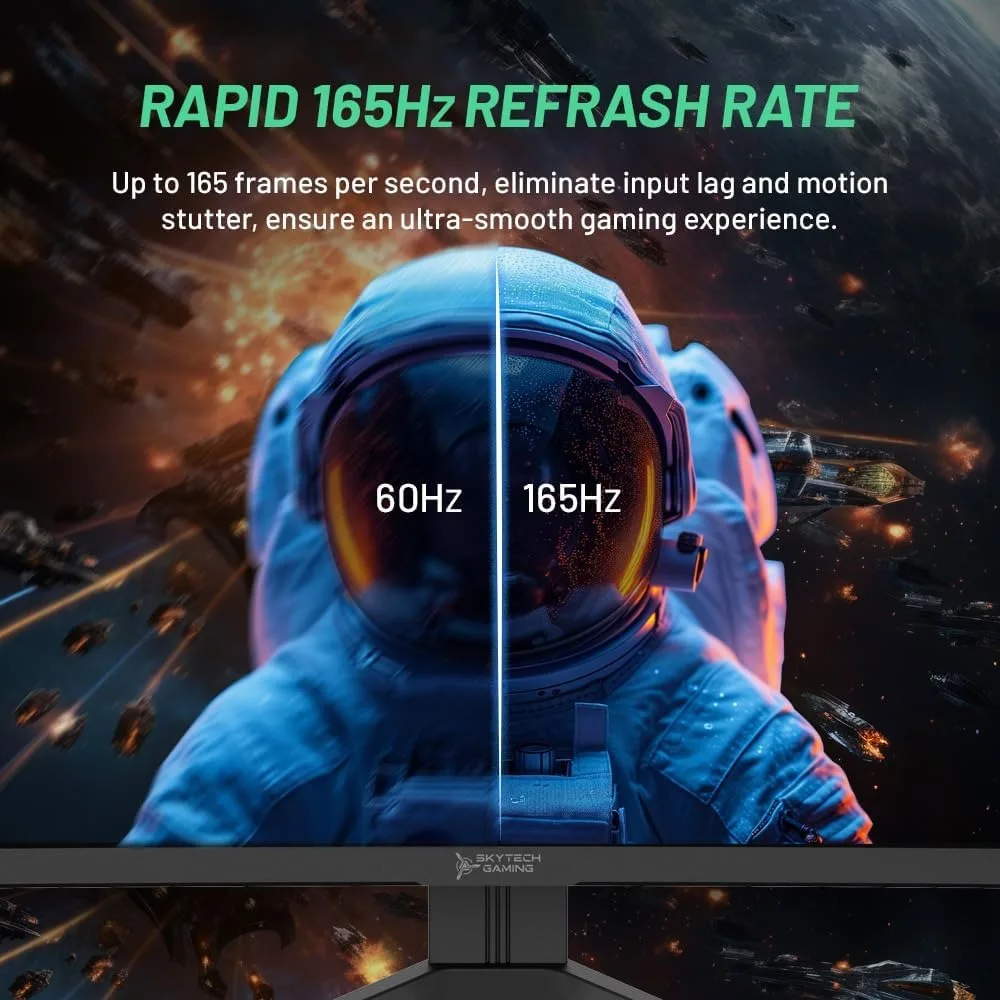 커브드 게이밍 모니터, 최대 165Hz, QHD 2K(2560x1440), 2ms 응답 시간, 1500R VA 패널, FreeSync, 32 인치