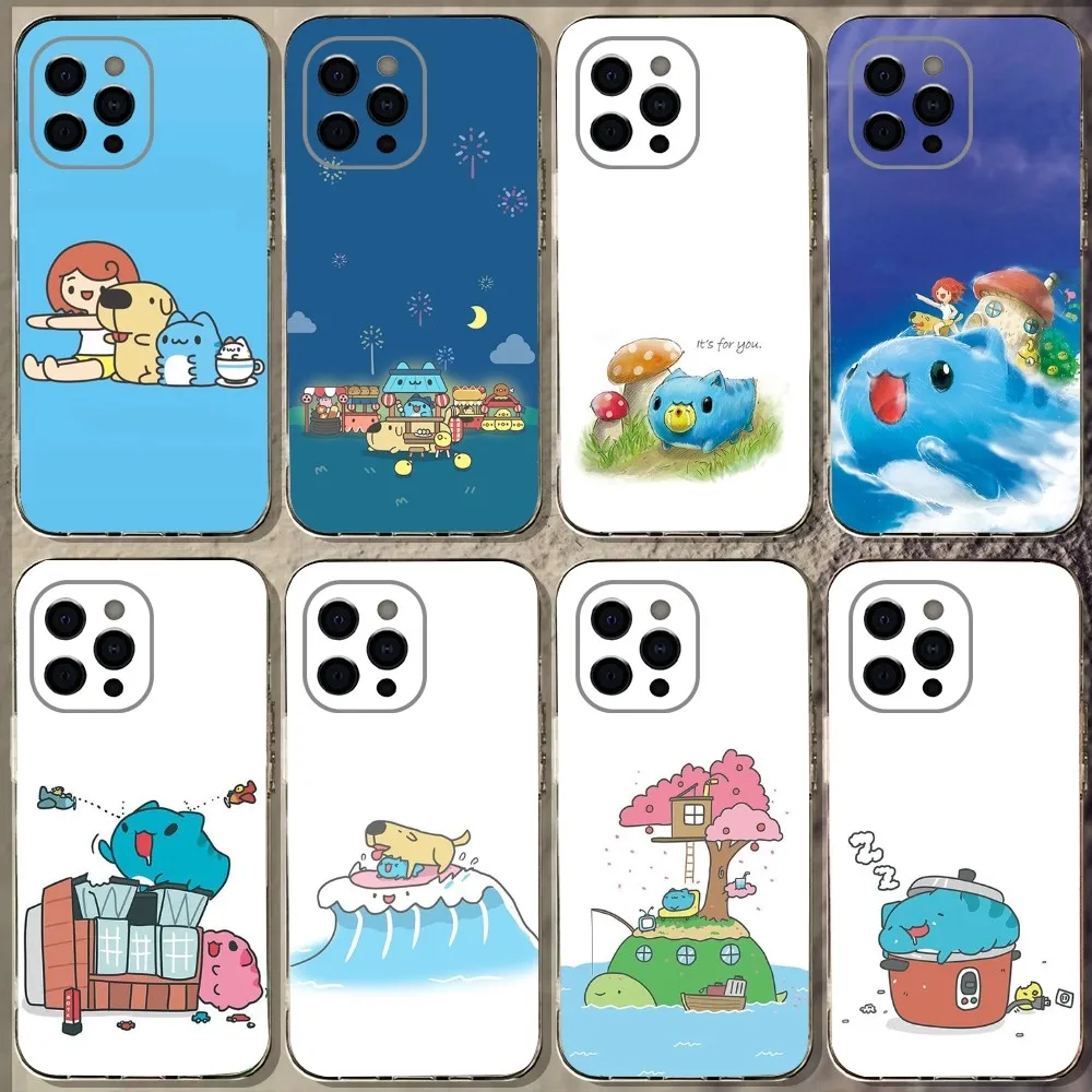 B-Bugcat C-Capoo Cute Phone Case For iPhone 15,14,13,12,11 Plus,Pro,Max,XR,XS,X,7,8 Plus,SE,Mini Transparent Soft Cover