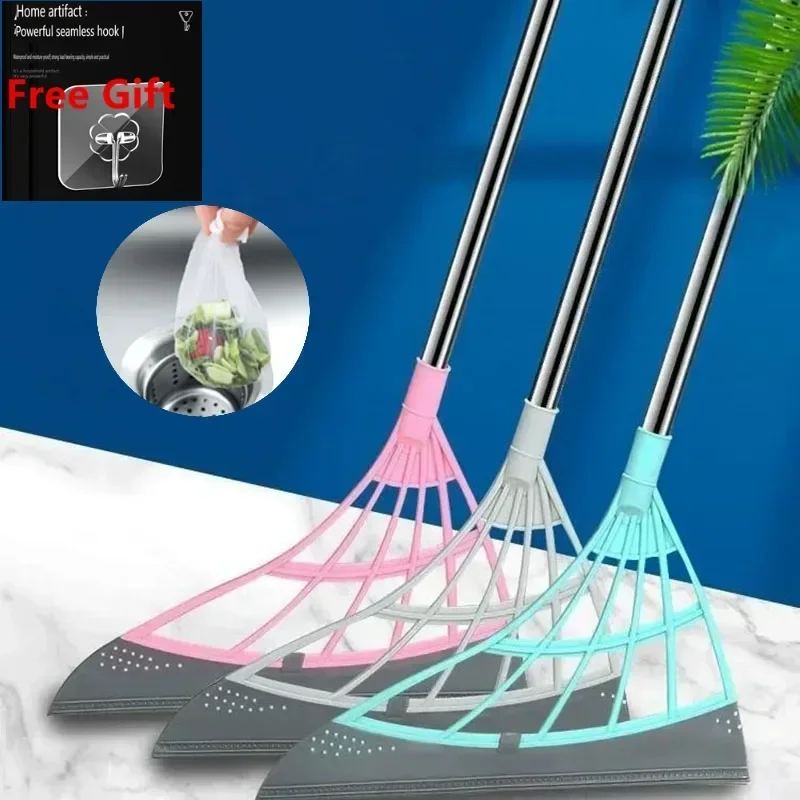 Silicone Magic Broom Window Washing Wiper Squeegee Hand-push Pet Hair Dust Brooms Spatula Household Floor Mirror Cleaning Tools