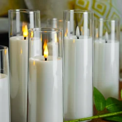 3 pz/9 pz LED candele senza fiamma simulazione di luce acrilico matrimonio romantico lampada a candela con festa a distanza decorazioni per la casa di natale