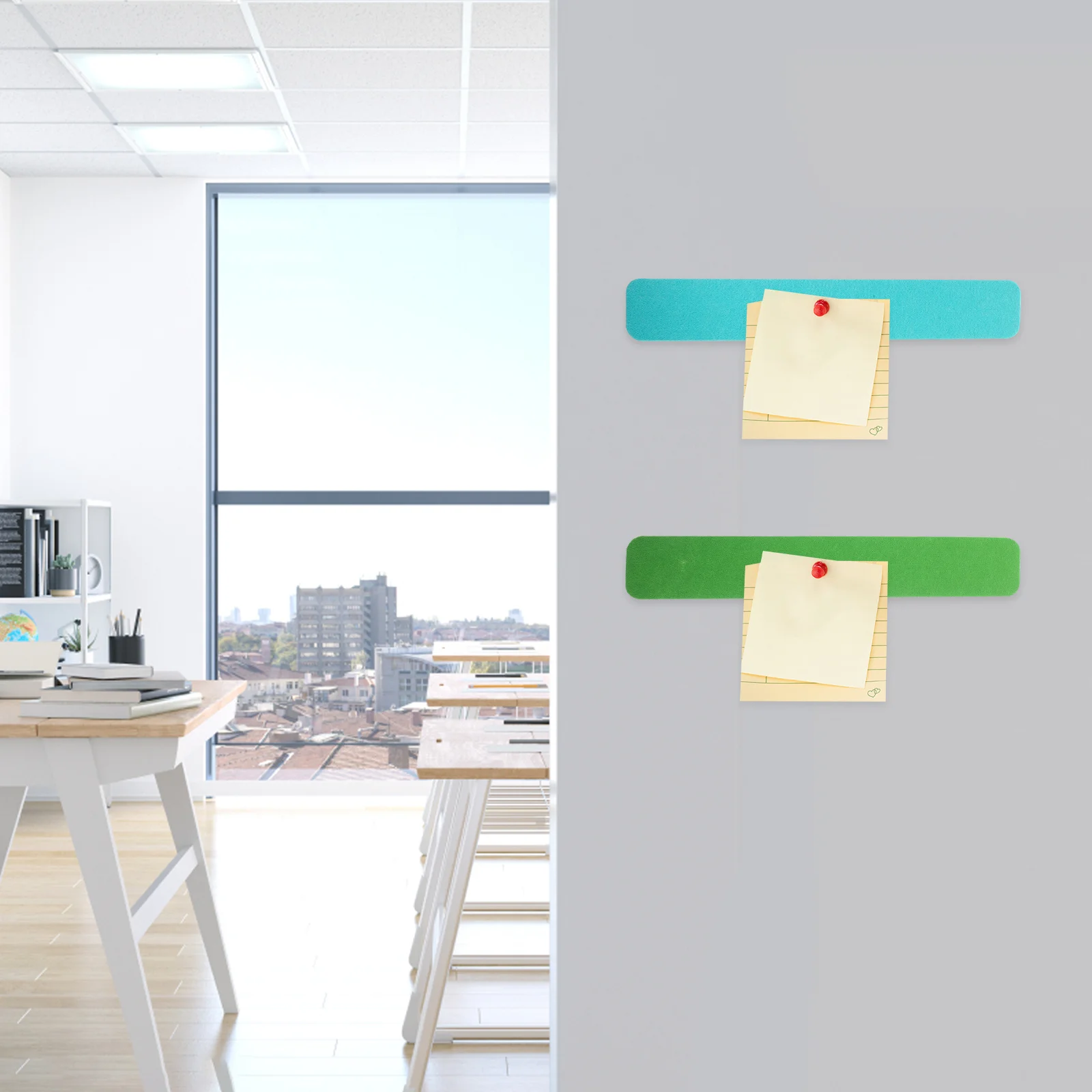 

4pcs Bulletin Strips Felt Pin Strip For Wall Small Cork Board Desk Memo Display Office Board Classroom Accessories Decor
