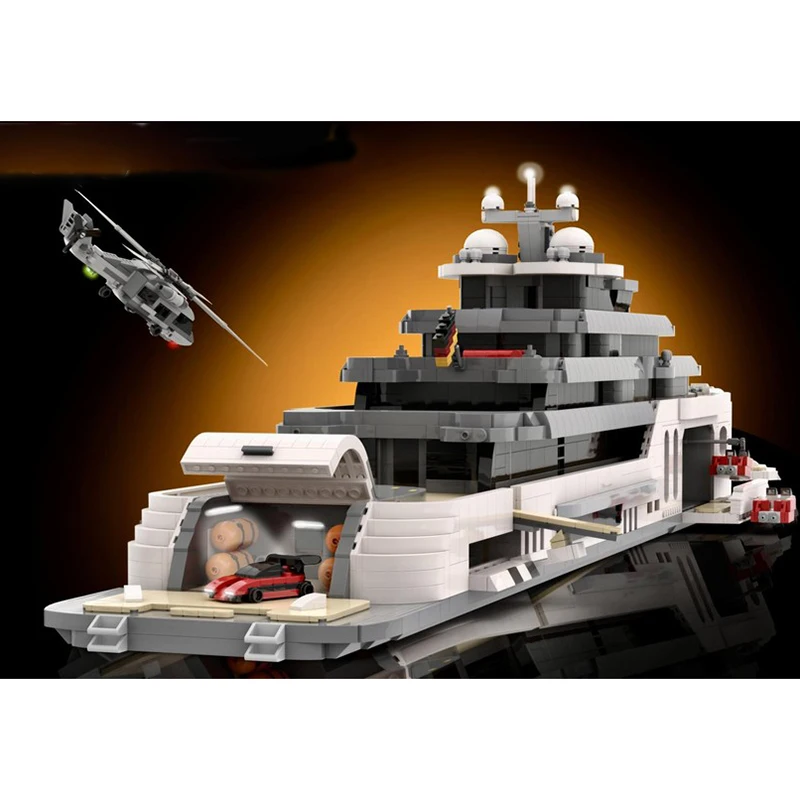 قوالب بناء Moc وحدات Majestic Monarch | يخت نموذج التكنولوجيا كتل عيد الميلاد DIY لعبة البناء الهدايا العسكرية #3