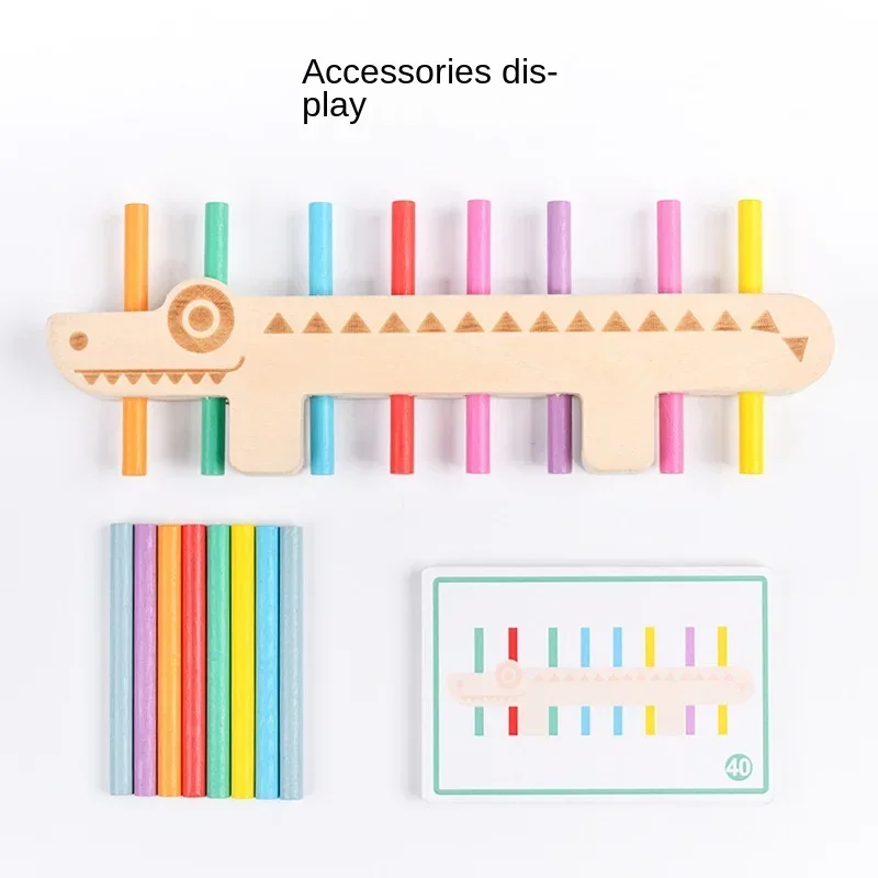 Juguetes Montessori para niños, juguetes educativos cognitivos de Color de madera, juegos de equilibrio de palo, juguetes de matemáticas, juguete de Motor fino para niños de 2 años +