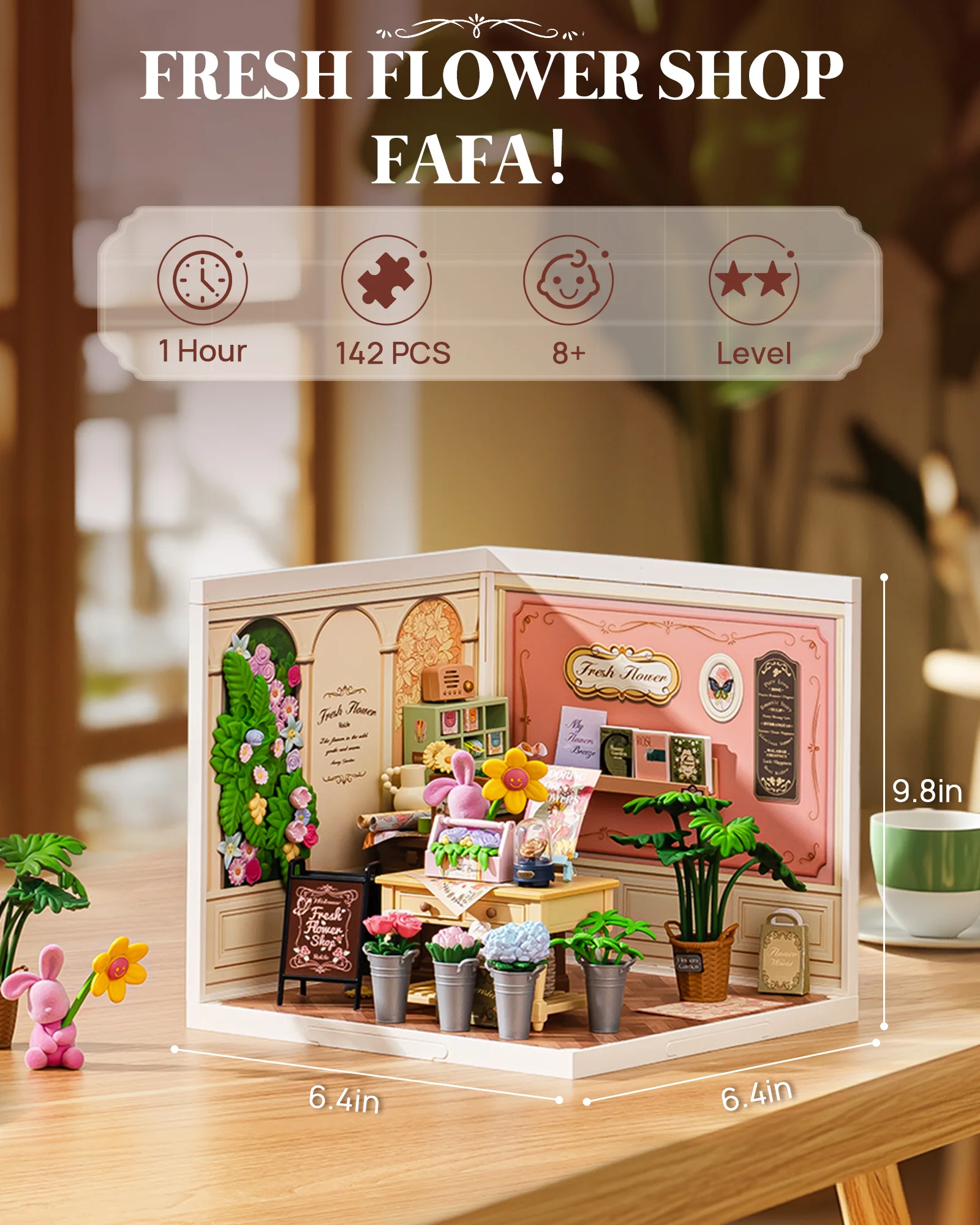 Rolife Super Creator DIY Miniatuurhuis Kit Poppenhuis Modelbouwset Verjaardag Creatieve Cadeaus voor Volwassenen Bloemenwinkel