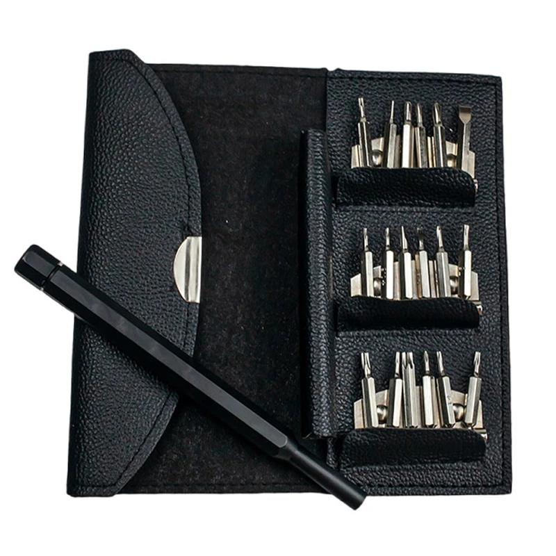 

18 In 1 Portable Magnetic Screwdriver Set With Leather Sheath Multifunctional Mobile Phone Computer Watch Opening Repair Tools