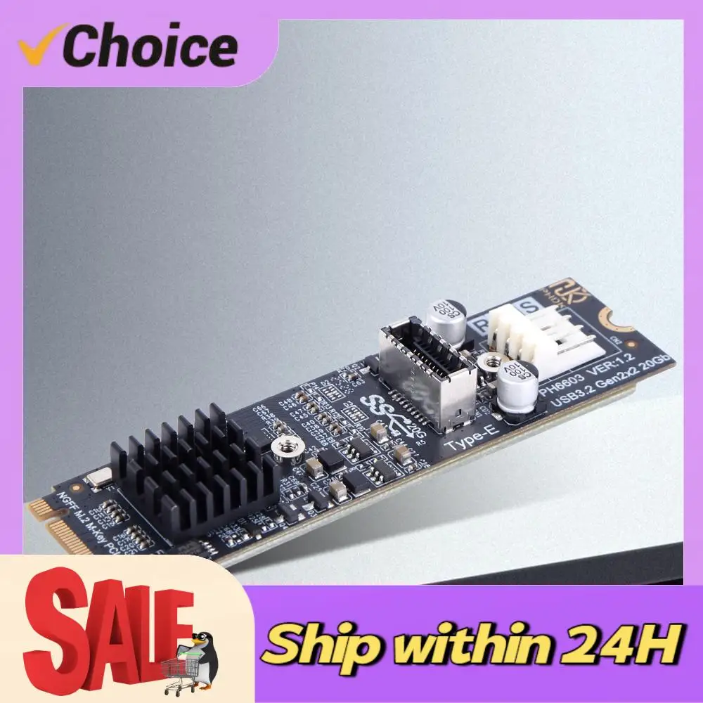 M2 NVME To TYPE-E Adapter 20Gbps High Speed M2 M Key PCIe To USB3.2 Front Panel Expansion Card ASM3242 Chipset for Desktop PC