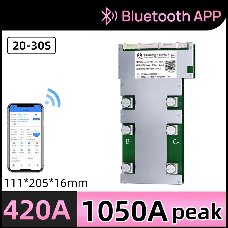 ANT SMART 20-30S 420A BMS 84V، 96V Li-ion (LifePo4، LTO) حزم البطارية حماية الشحن تلبي المتطلبات عالية الأداء #1