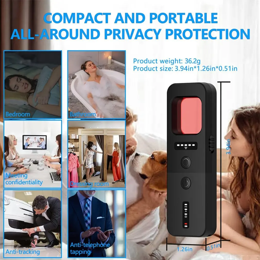 Multi-Function Camera Hidden Finder Anti-spy Bug Listening Device GPS Tracker RF Wireless Signal Scanner For Home Office Travel