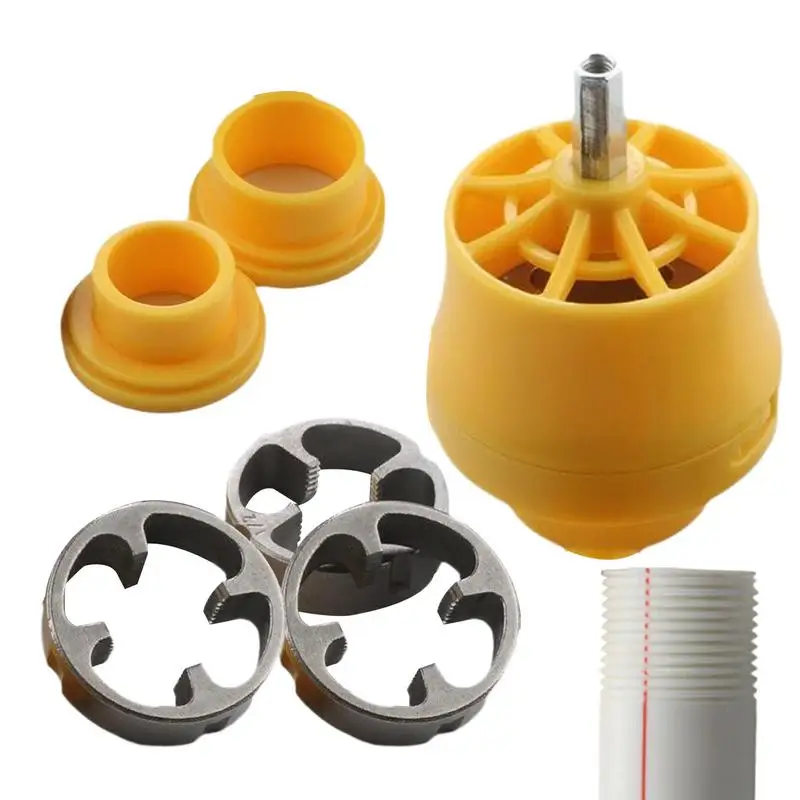 Pipe Threader Plumbing Manual Hand Tool Smooth Thread Maker Tool Household 6 Pieces Convenient Pipe Threader Kit Full Grinding