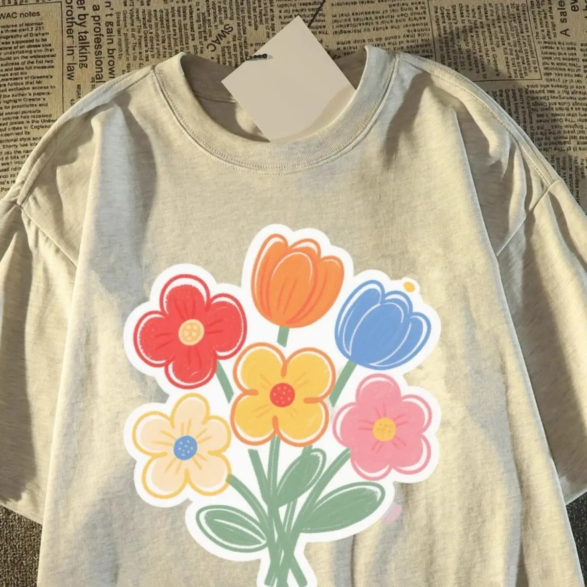 تي شيرت قطني ياباني بأكمام قصيرة 2025 جديد فضفاض ومتعدد الاستخدامات بنصف كم