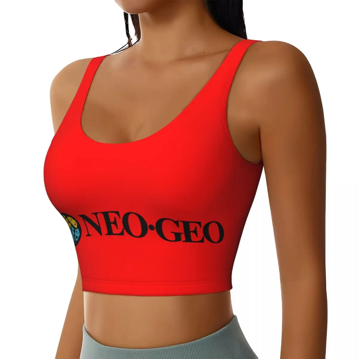 Custom Neo Geo Logo High Impact Sports Bras Women Neogeo Arcade Seamless Workout Yoga Crop Tank Tops