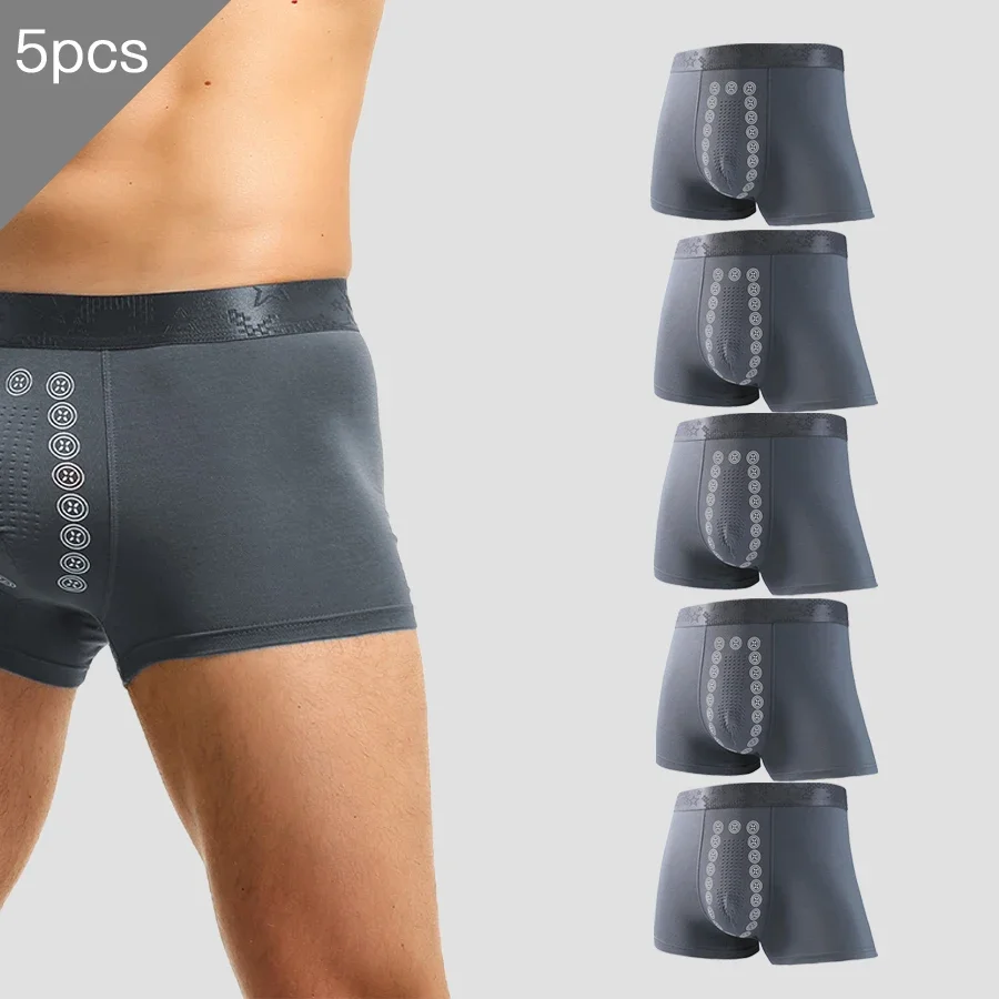 

5 шт. Мужское нижнее белье, мужские трусы с отрицательными ионами, летний тонкий стиль, удобные и дышащие, модальные спортивные шорты с четырьмя углами