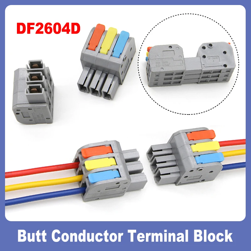 

1/2/5/10/100Pcs Quick Wiring Connector DF2604D-1-2-3-4-5 Universal Electrical Splitter Wiring Cable Push-in Home Terminal Block