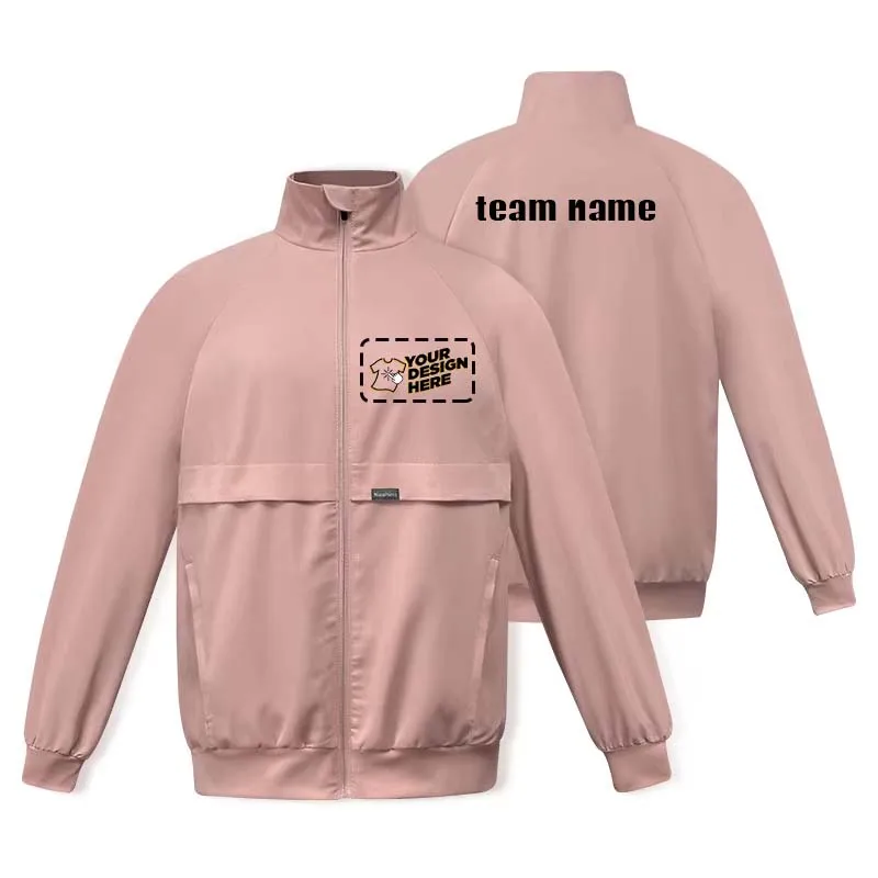 شحن مخصص شعار فرشاة غسل الملابس الجراحية ارتداء معطف سميكة طويلة الأكمام سترة طوق جيب ممرضة وزرة متعدد الألوان