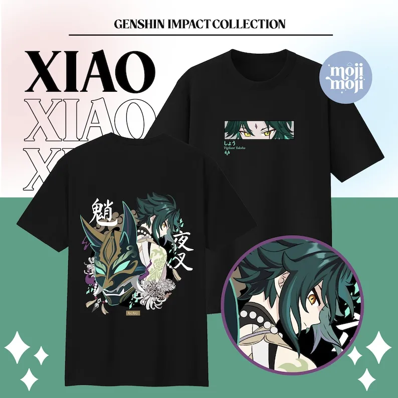 Genshin Impact Xiao Shirt, Genshin Xiao T-shirt, Genshin Merch, Liyue theme Merch, Gamer Shirt, Gifts for Gamers, Gaming Shirt