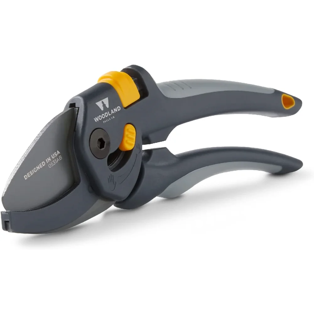 Tijeras de podar para yunque de alta resistencia – Capacidad de corte de 5/8", hoja de alto carbono, resorte interno, agarre ajustable – GardenPrunerforDryBranches