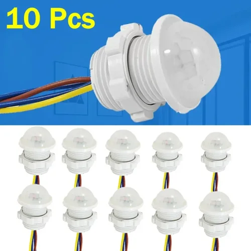 10 Uds Sensor inteligente de cuerpo humano 110V 220V PIR interruptor de Sensor de movimiento por infrarrojos Auto On Off luz PIR Sensor Detector interruptor inteligente