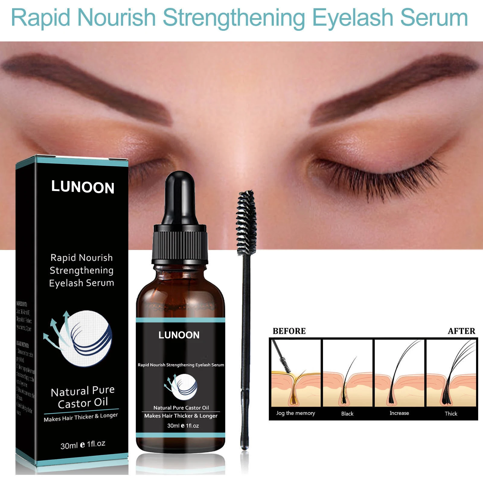 Siero per la crescita delle ciglia - 30 ml di grandi dimensioni, cura delle ciglia a lunga durata, adatto al budget, ideale per l'uso quotidiano e post-estensione